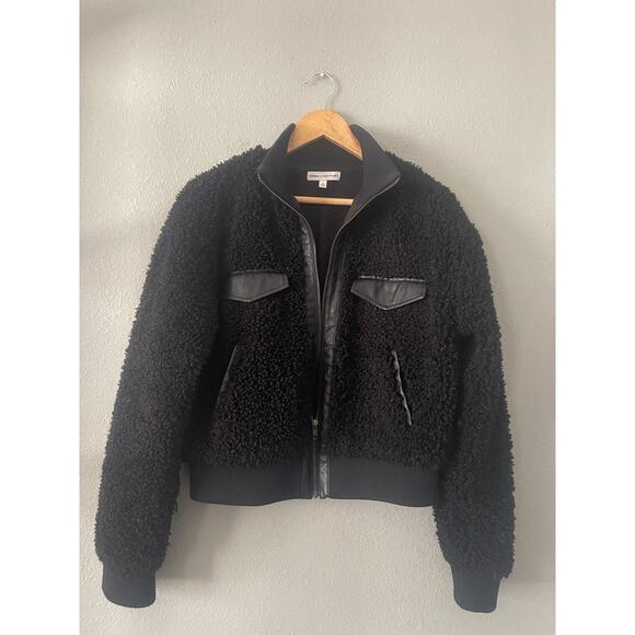 Express x Negin Mirsalehi Plush Sherpa Jacket in Black - Picture 4 of 8